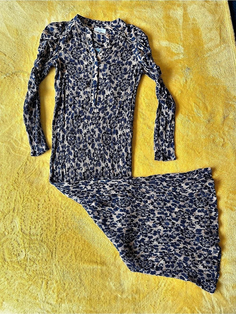 Dea Kudibal Floral Maxi Dress in Blue & Brown Size Small